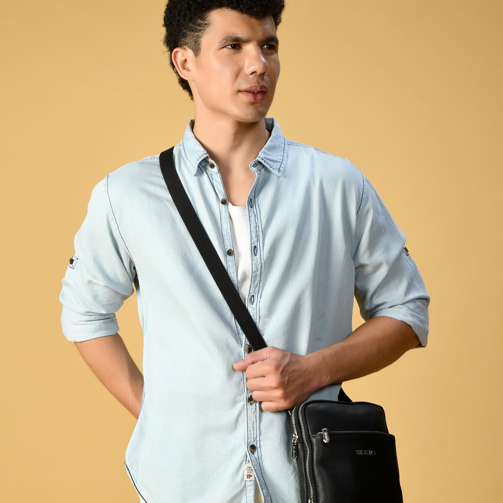 MANHATTAN MESSENGER BAG FOR MEN - BLACK