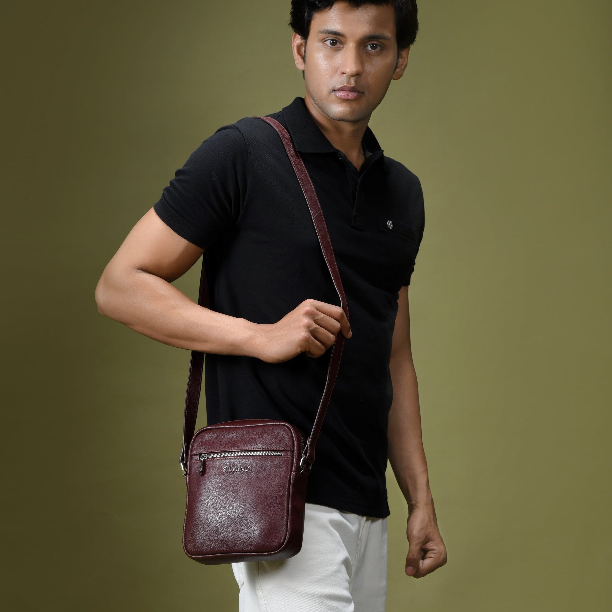 VERTITECH SLING BAG FOR MEN - BURGUNDY