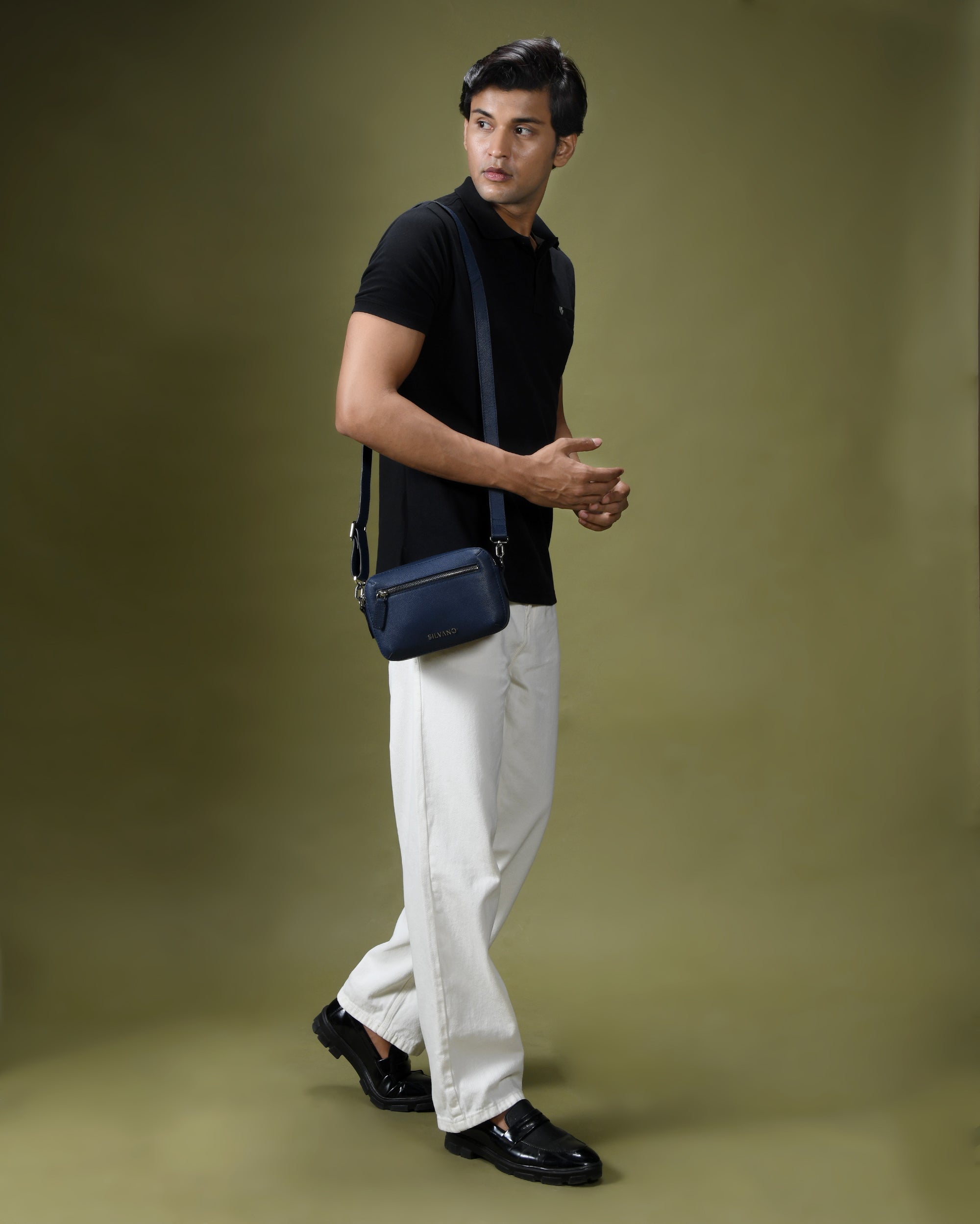 SLEEK STRIDE CROSSBODY BAG FOR MEN - Navy Blue