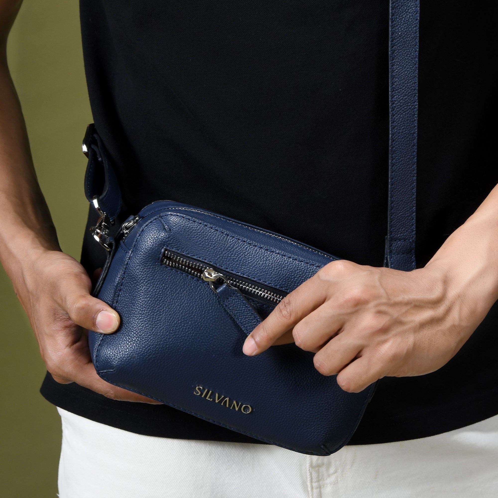 SLEEK STRIDE CROSSBODY BAG FOR MEN - Navy Blue