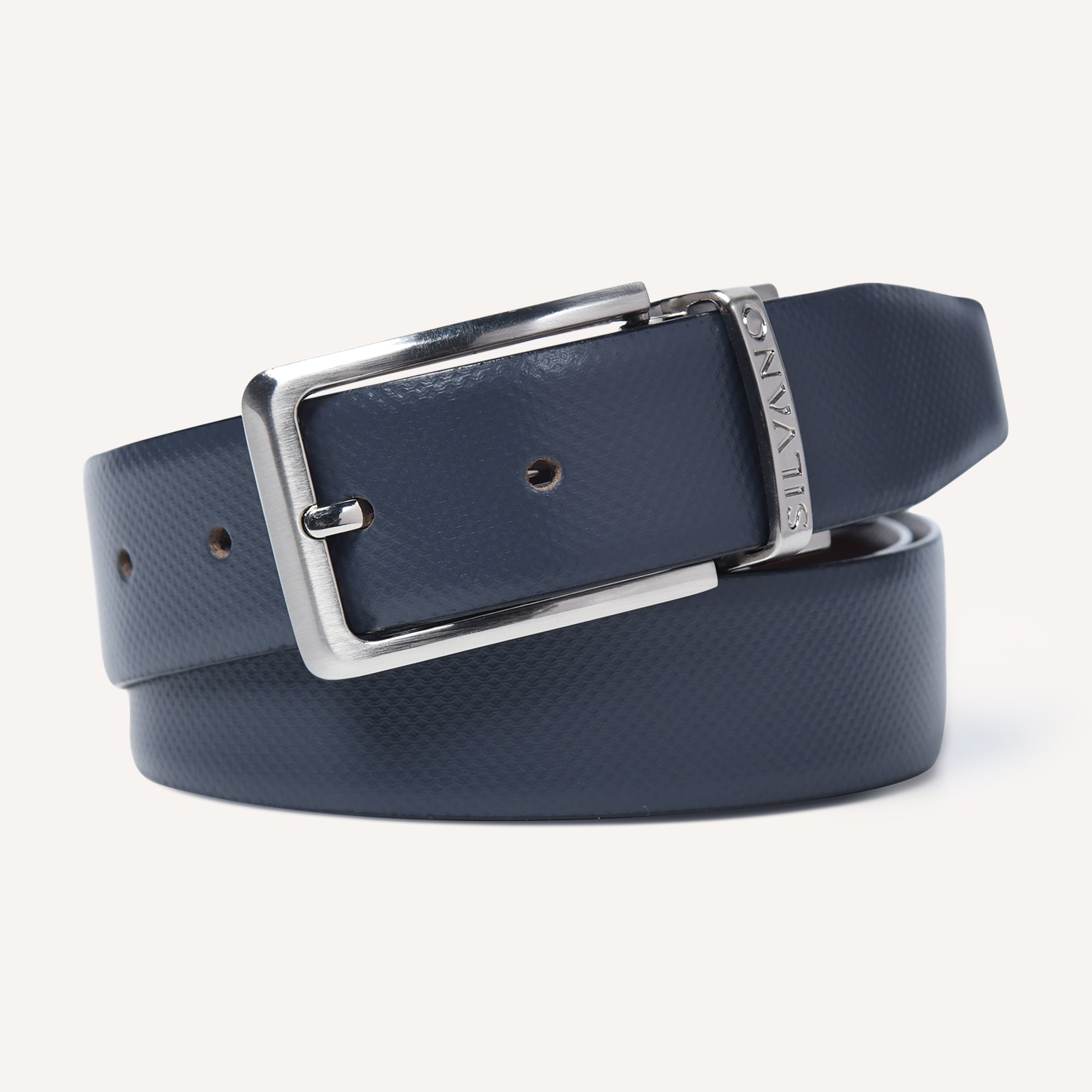 ENIGMA FORMAL REVERSIBLE BELT - GREY/BROWN