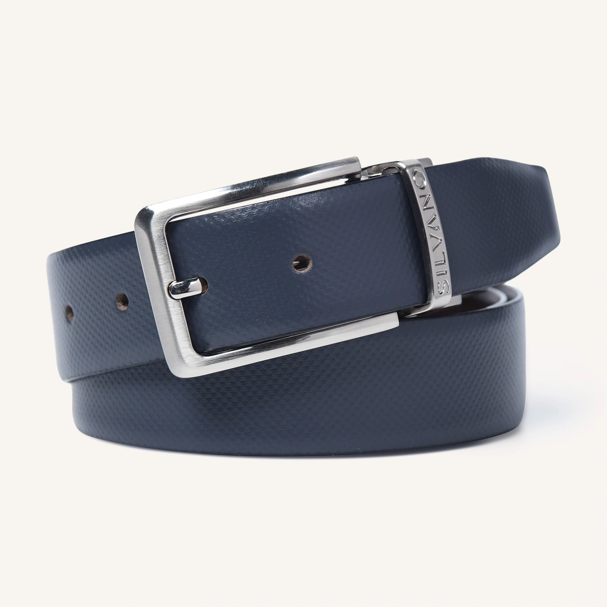ENIGMA FORMAL REVERSIBLE BELT - GREY/BROWN