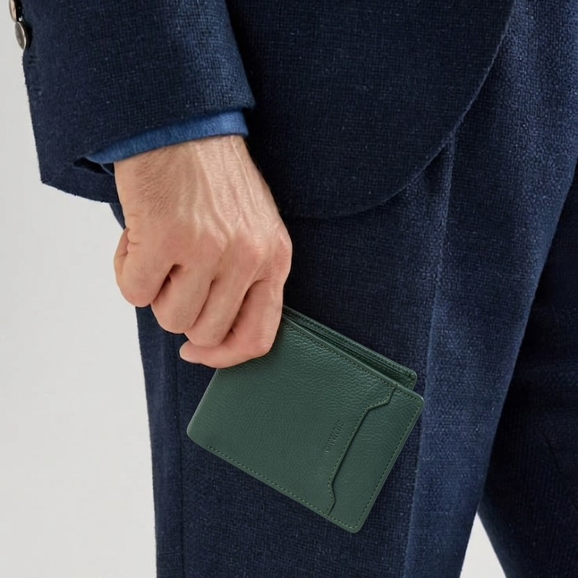 THE HEMINGWAY WALLET FOR MEN – OLIVE/BLACK