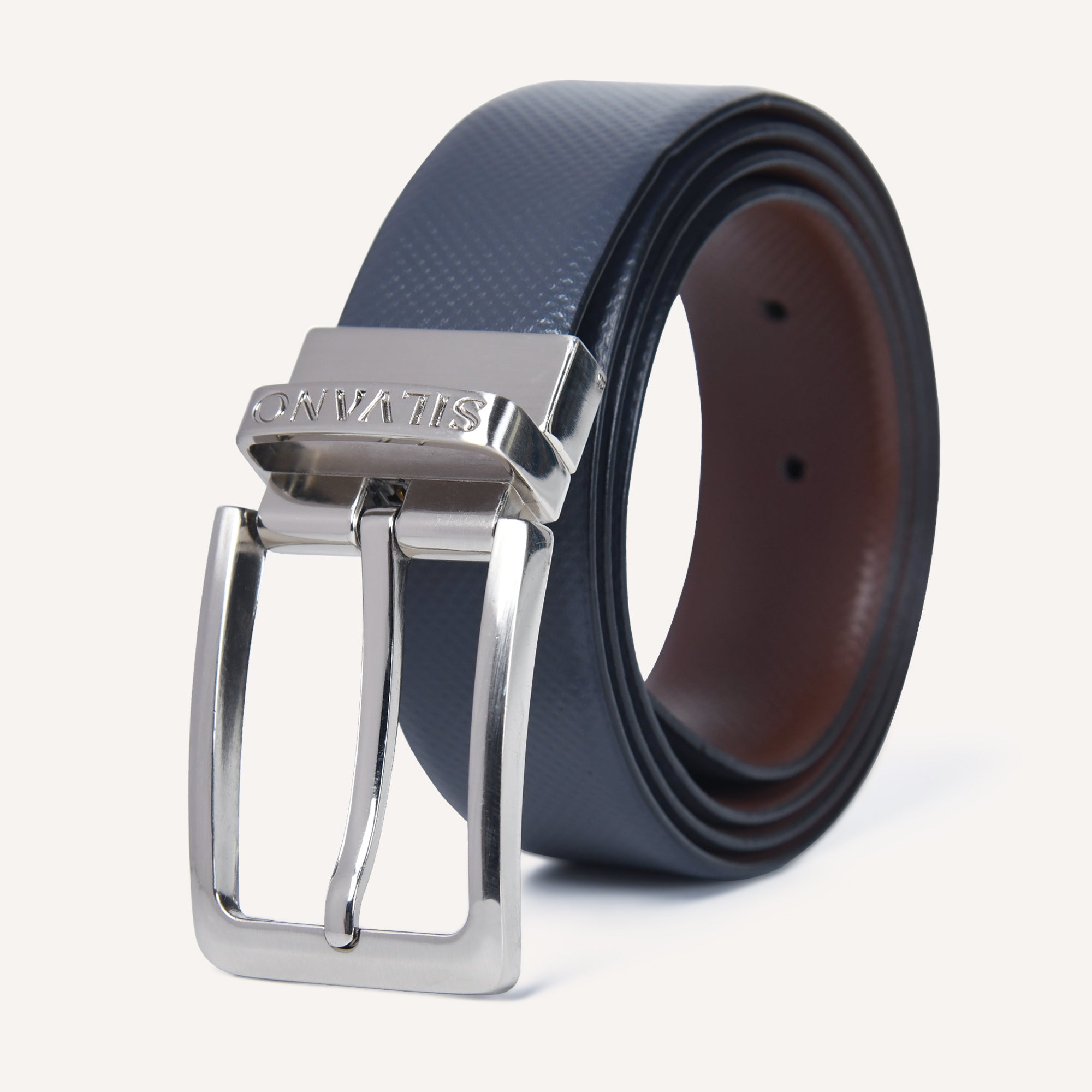 ENIGMA FORMAL REVERSIBLE BELT - GREY/BROWN