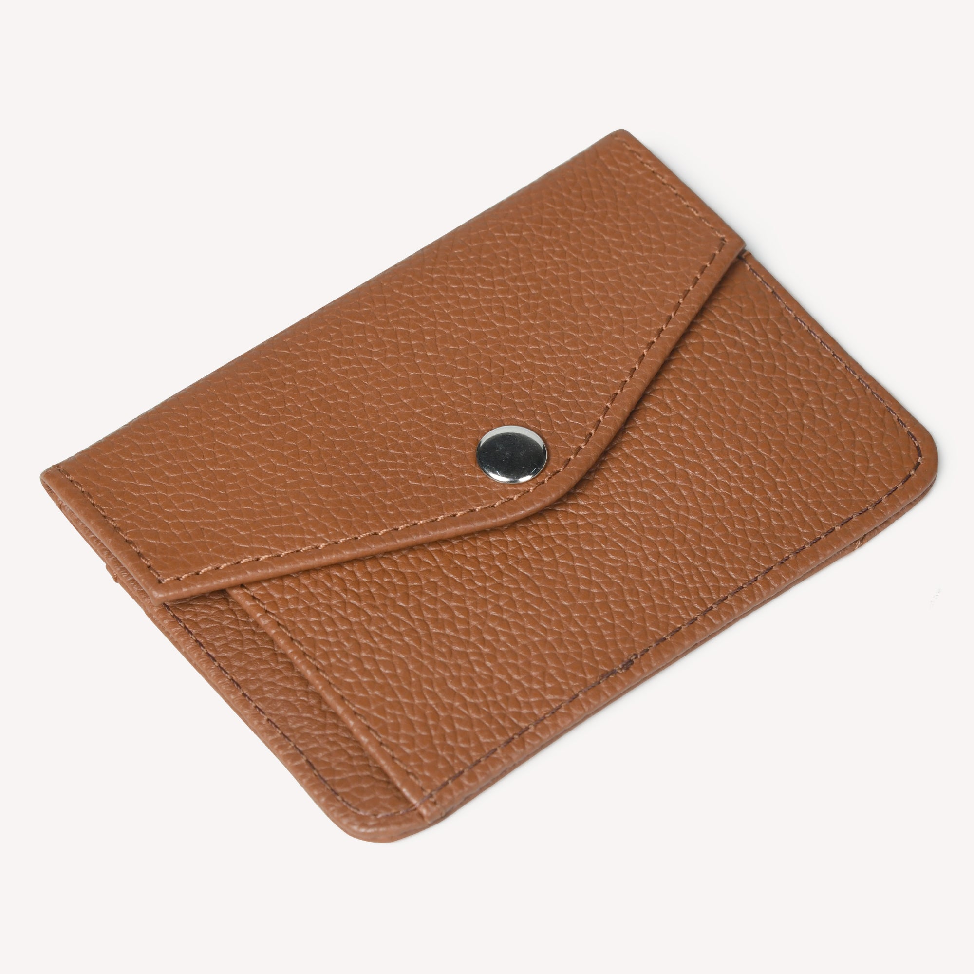 TAGLIO EDGE LEATHER CARD HOLDER FOR MEN – TAN