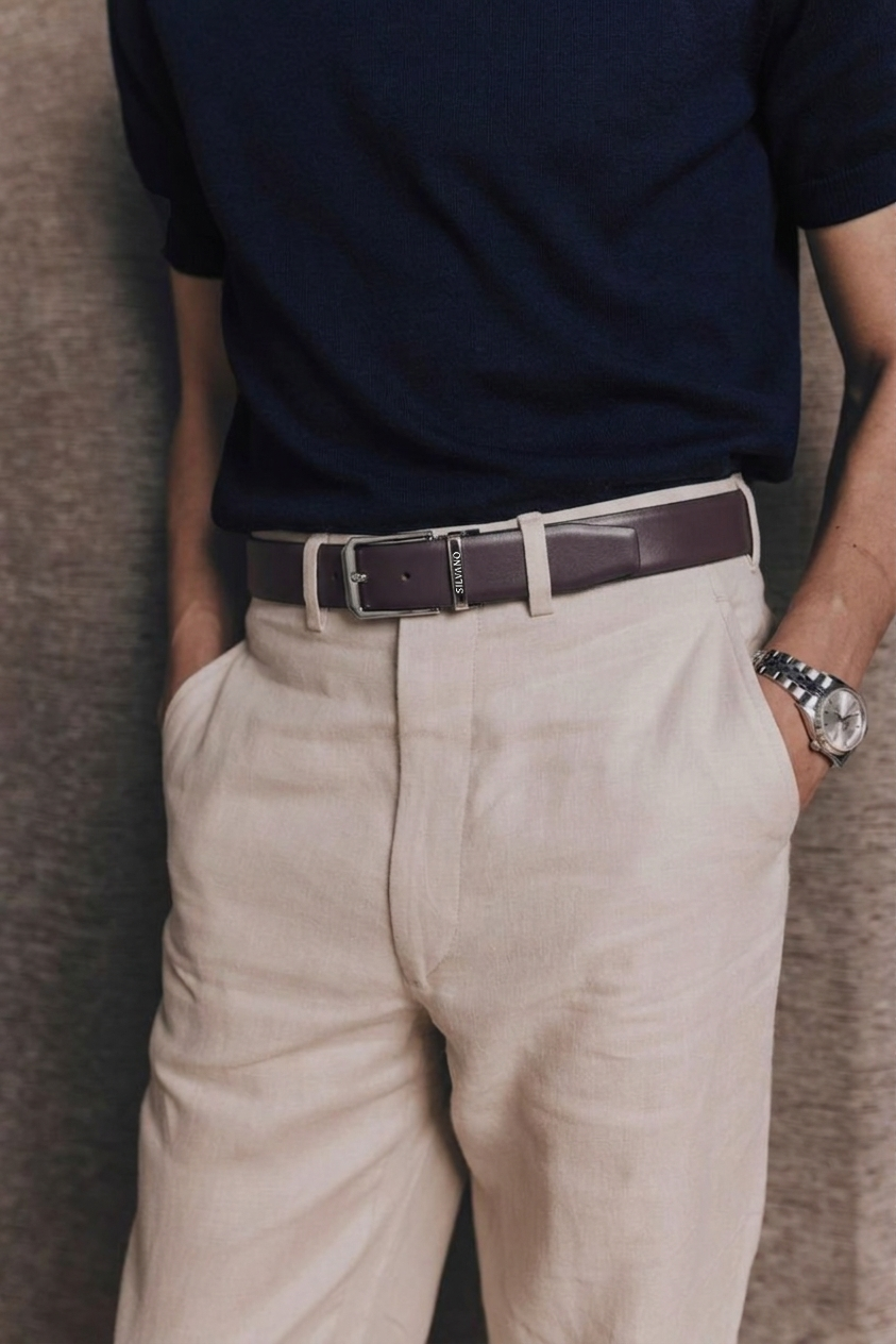MIDNIGHT LEDGER Belt FOR MEN – GREY/ CAVIAR