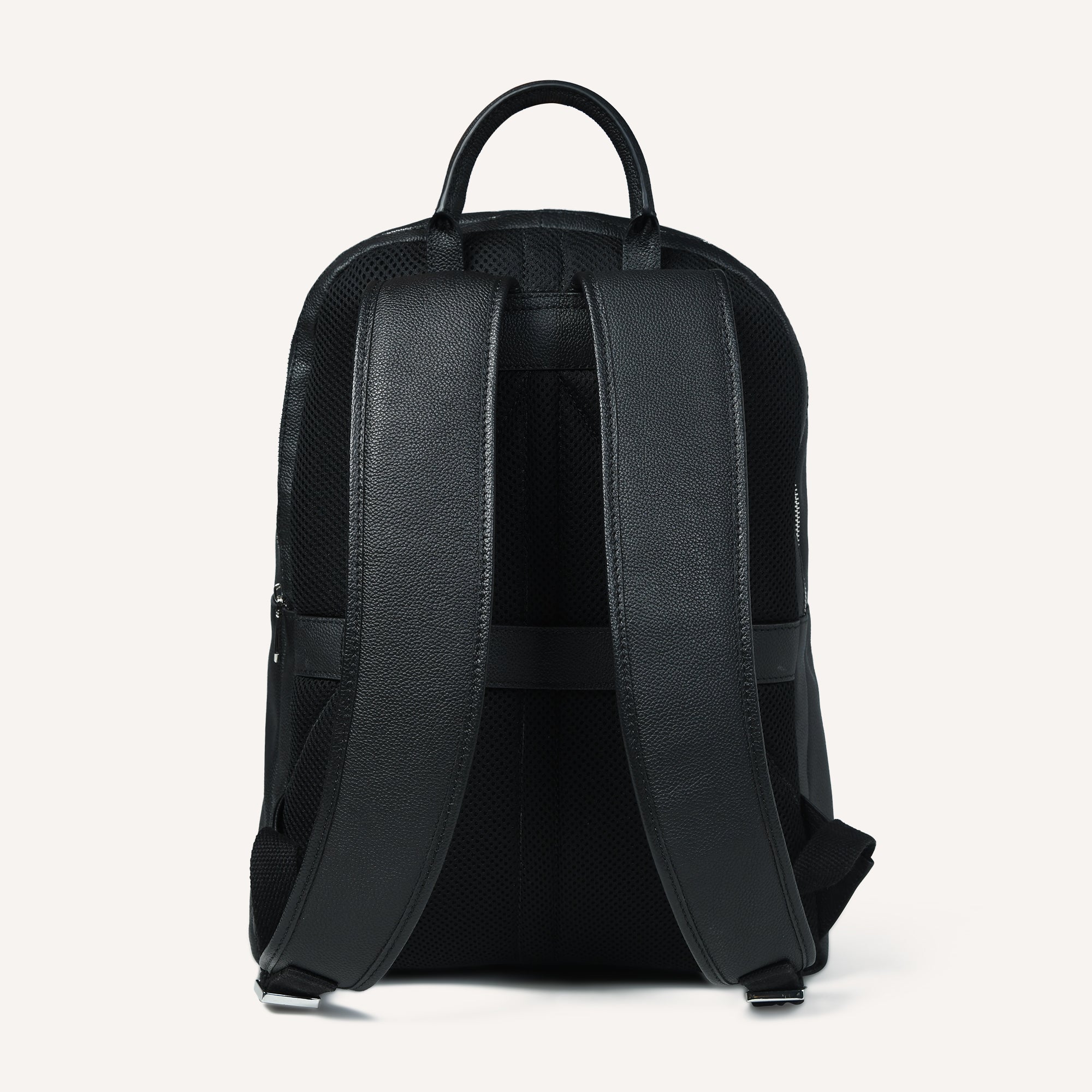 all black leather backpack Cuyana 13" Laptop grain leather and a cotton twill innershell Leather Backpack, Men's Brown Leather