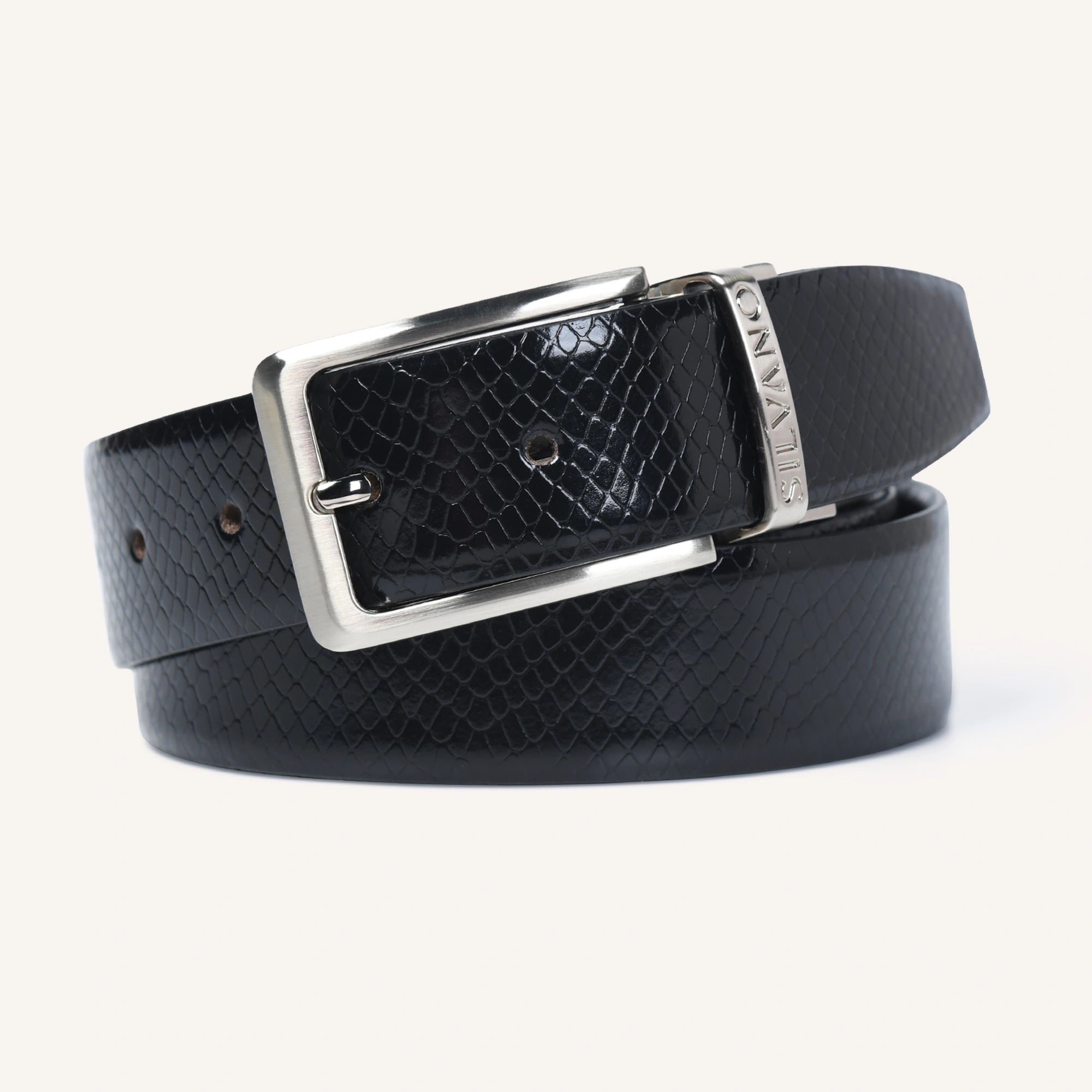 PIONEER BAND FORMAL REVERSIBLE BELT - BLACK