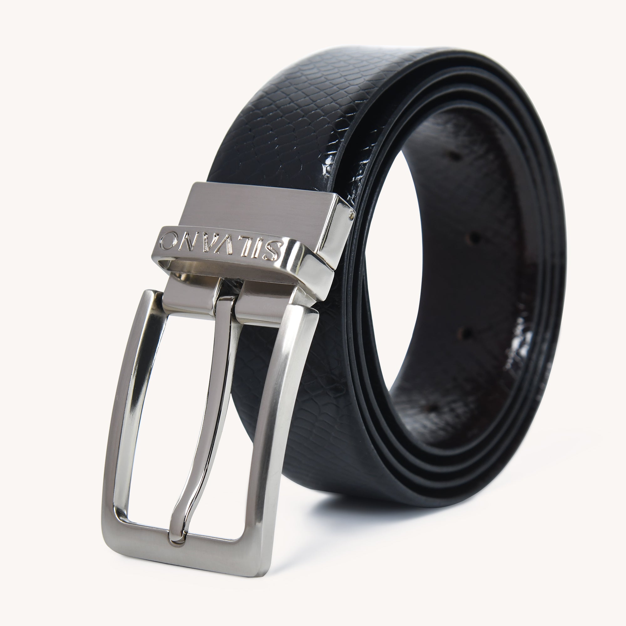 PIONEER BAND FORMAL REVERSIBLE BELT - BLACK