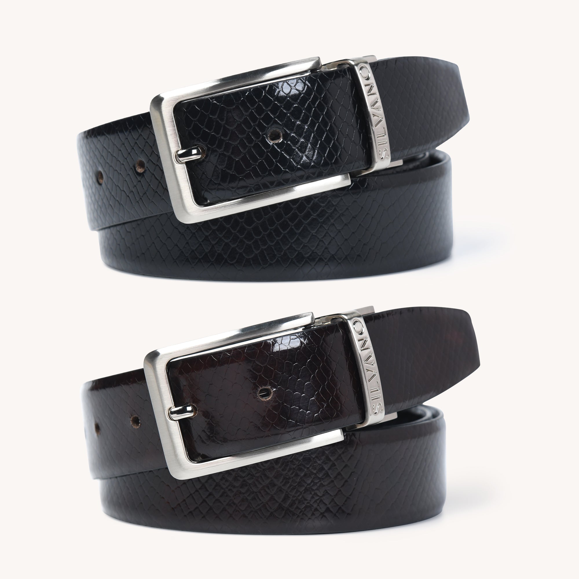 PIONEER BAND FORMAL REVERSIBLE BELT - BLACK