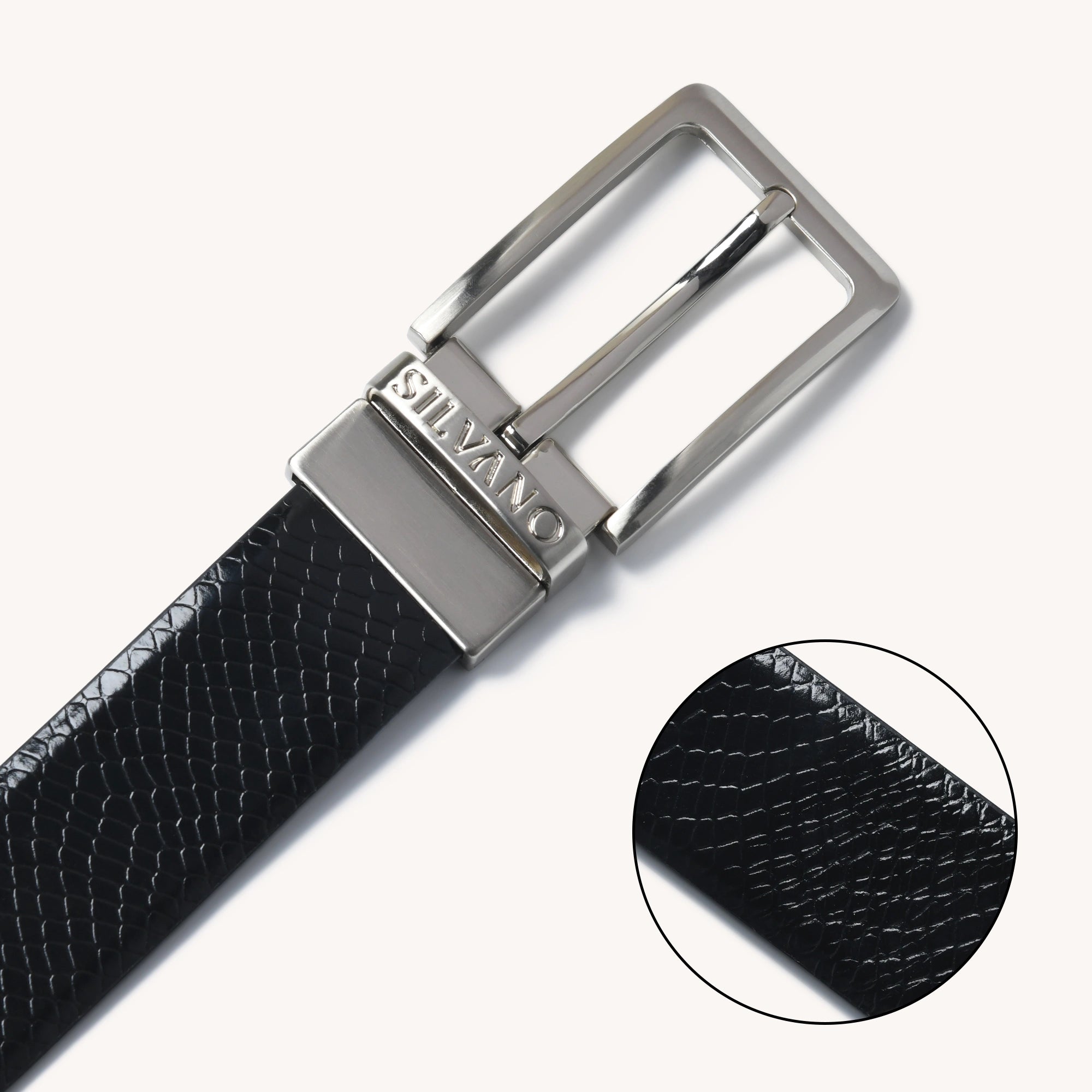 PIONEER BAND FORMAL REVERSIBLE BELT - BLACK