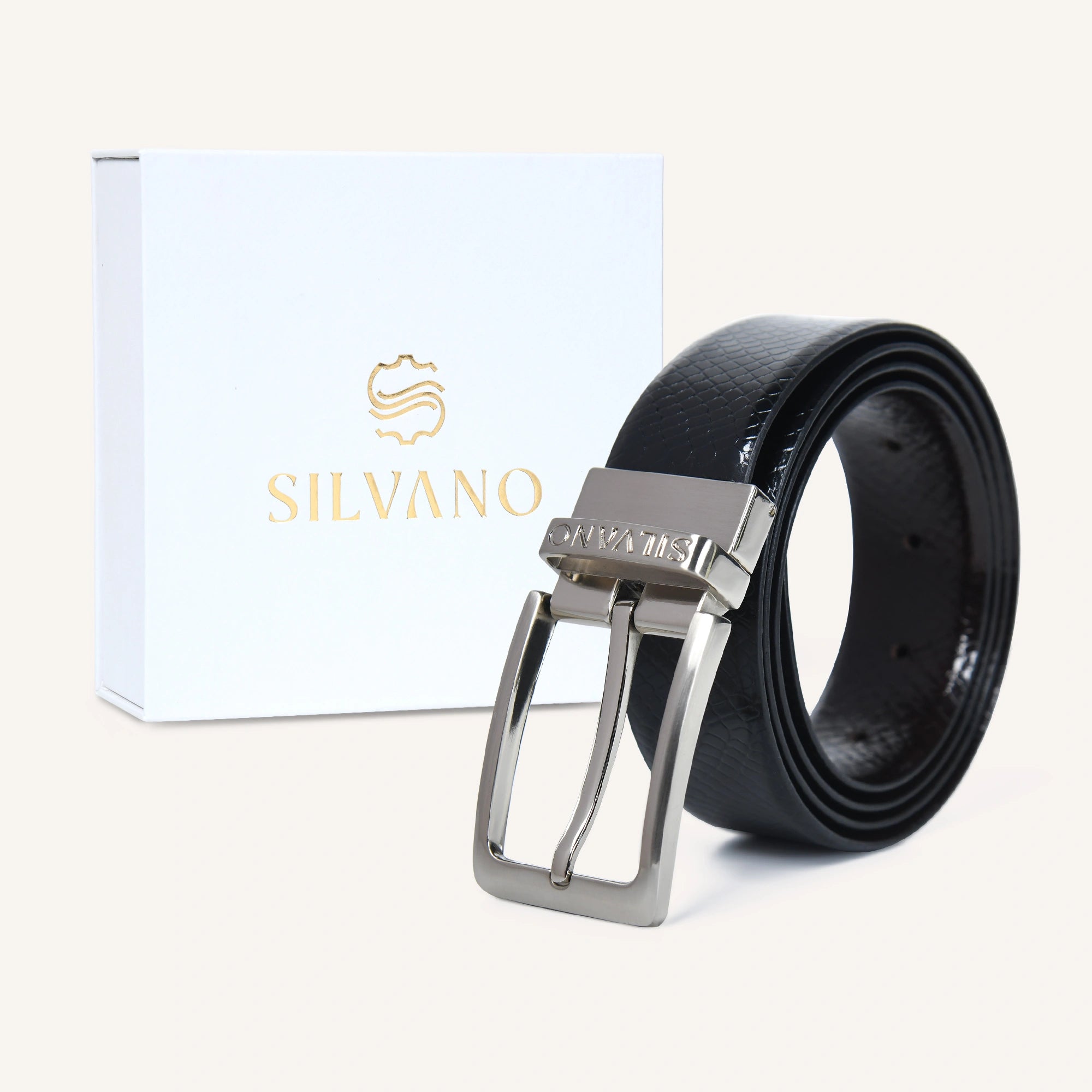 PIONEER BAND FORMAL REVERSIBLE BELT - BLACK
