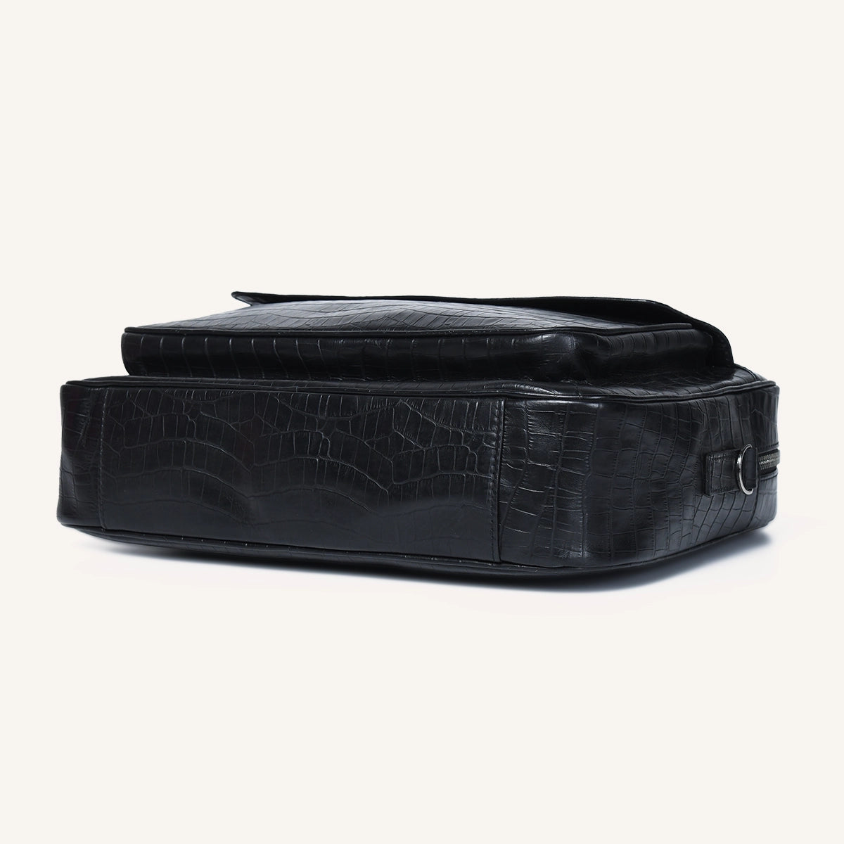 silvano byte bag laptop bag - black croco leather laptop bag