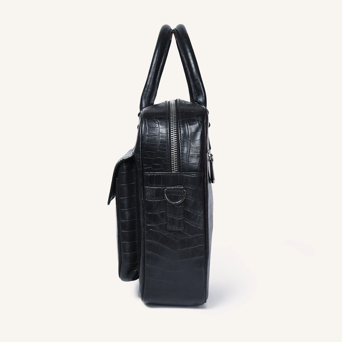 silvano byte bag laptop bag - black croco leather laptop bag