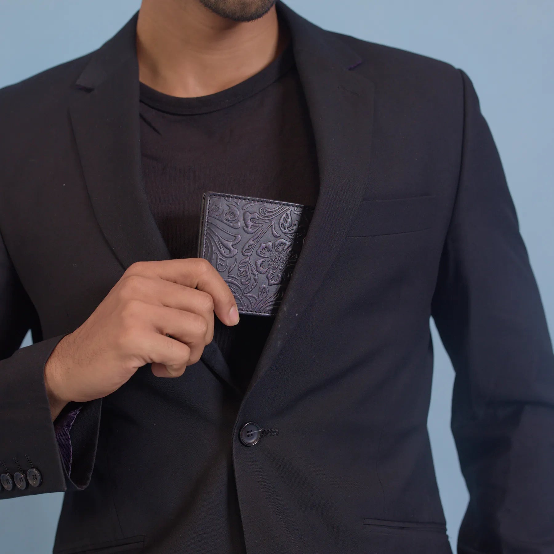 silvano vintage stash wallet - black leather wallet