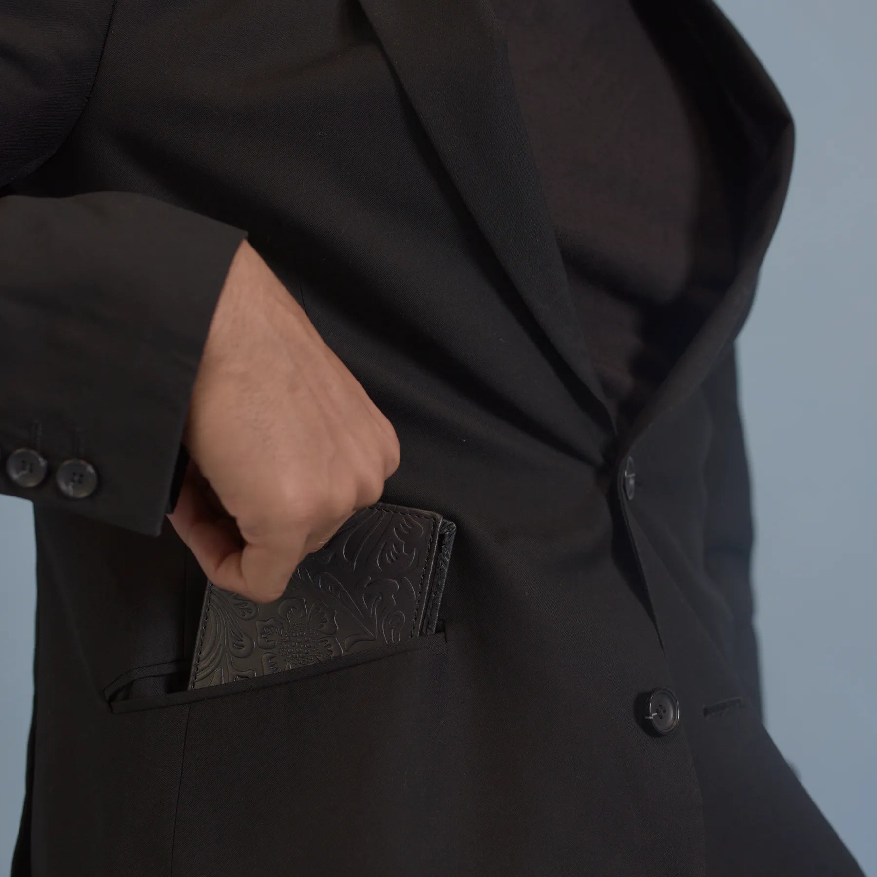 silvano vintage stash wallet - black leather wallet