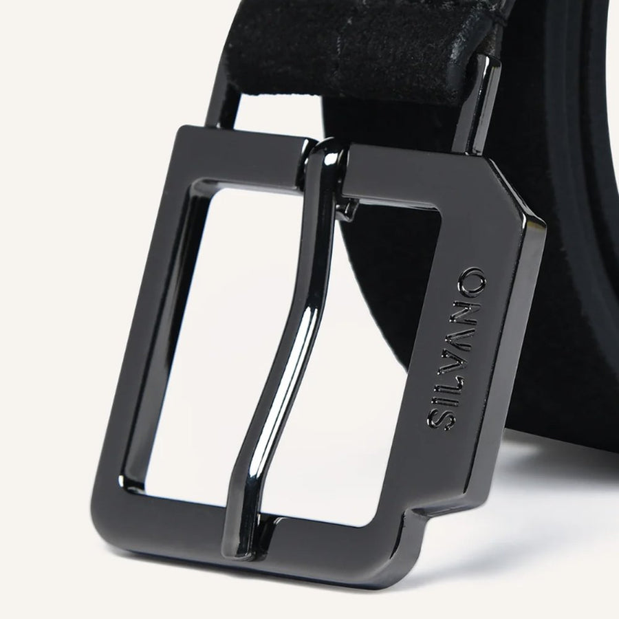 Silvano signature hardware: belt buckle, gunmetal