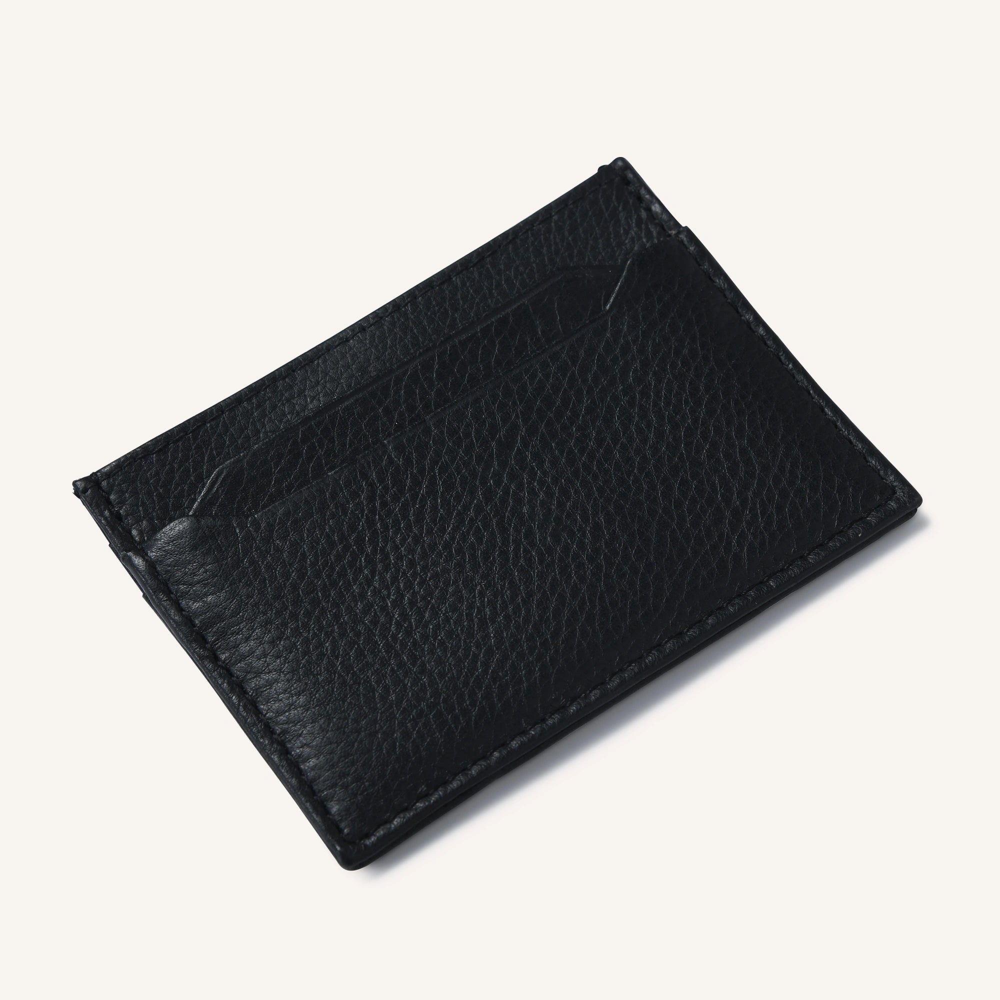 silvano fold flex card holder - black leather card holder